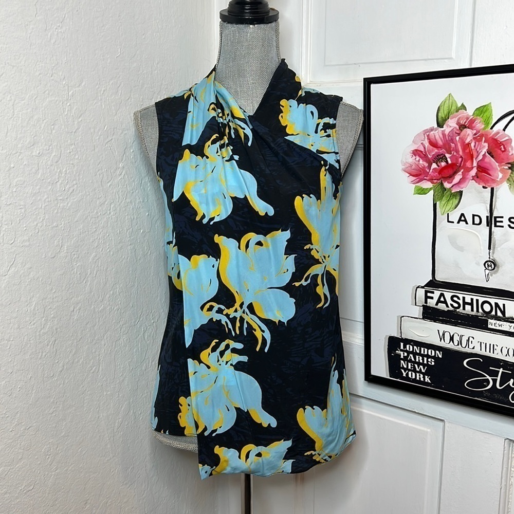 Cedric Charlier Floral Silk Tank Top Size 6US
